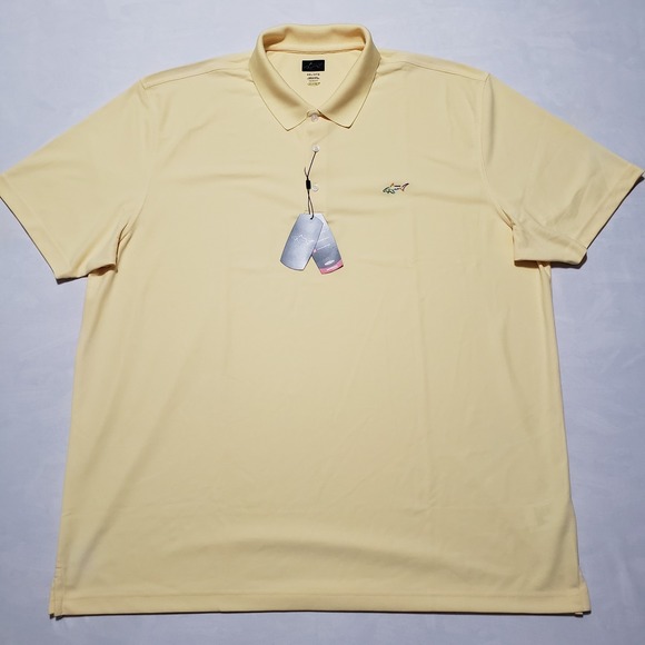Greg Norman Golf Polo Shirt Play Dry Mens 4XL Yellow Logo Short Sleeve NWT - Picture 1 of 10